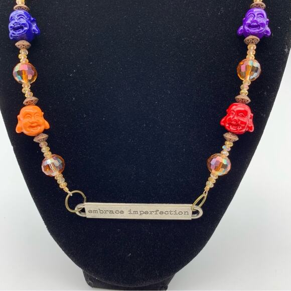 Embrace Imperfection Beaded Colorful Buddha Necklace - Picture 8 of 14